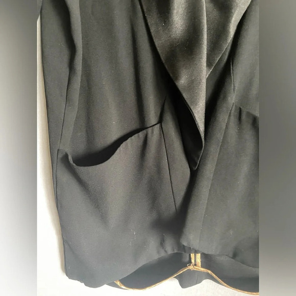 Monk & Lou tuxedo collar flowy draped  one button jacket with pockets size S - Picture 4 of 13